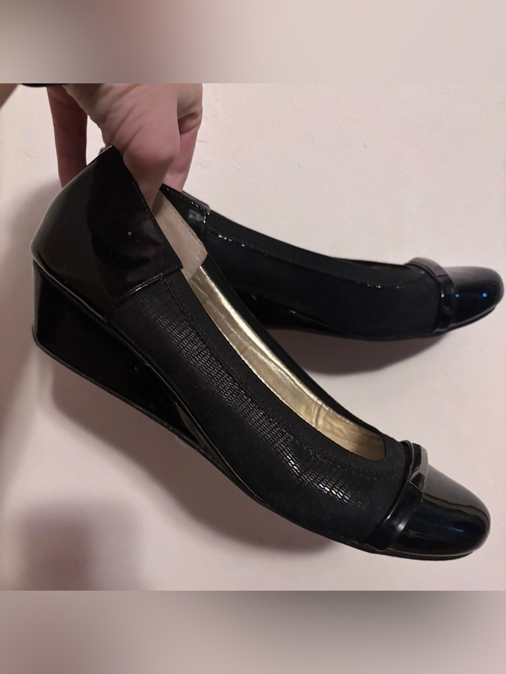 Women’s Black Low Wedge Dress Pumps Size 10